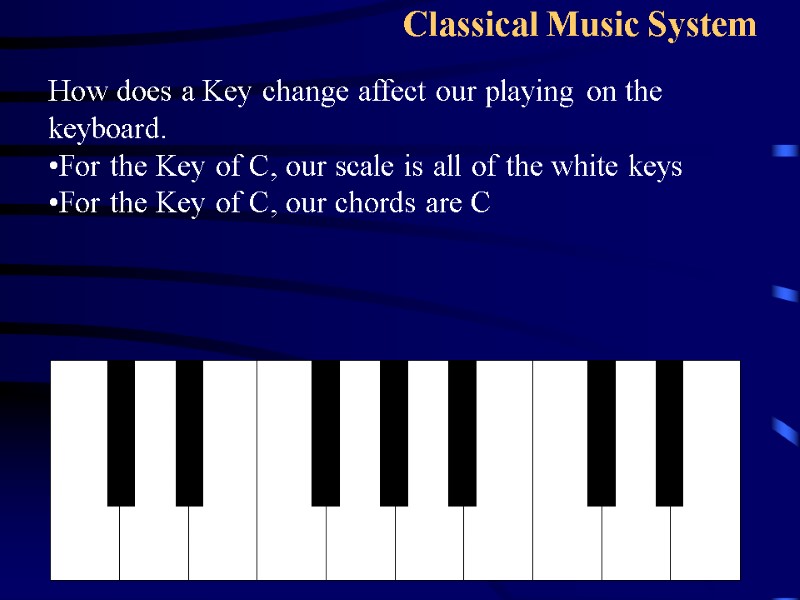 52 Classical Music System How does a Key change affect our playing on the